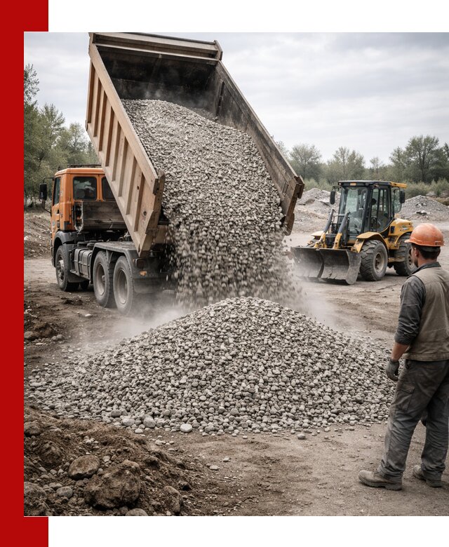 Доставка щебня в Артёме крупными и мелкими фракциями