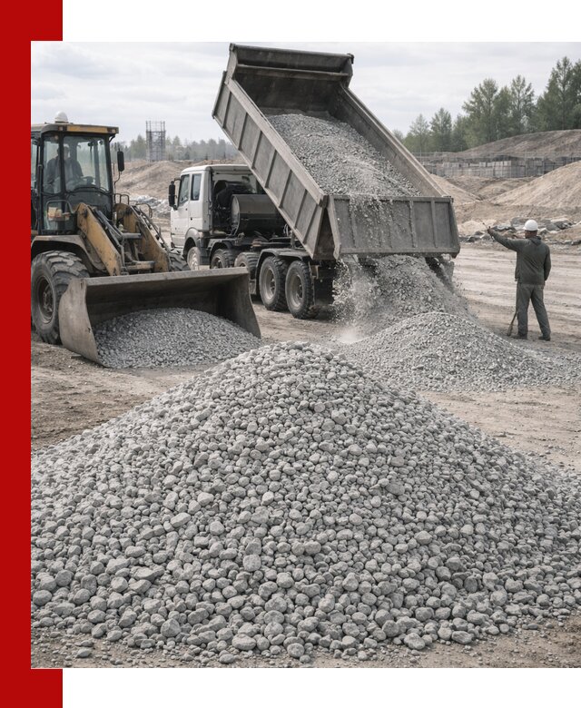 Доставка известнякового щебня фр. 5–20 в Артёме