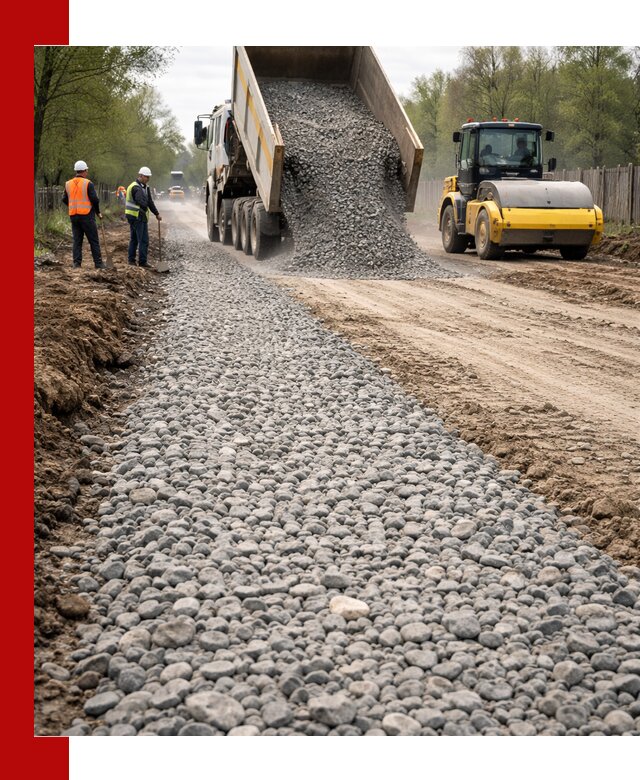 Доставка щебня для отсыпки дорог в Артёме высокого качества