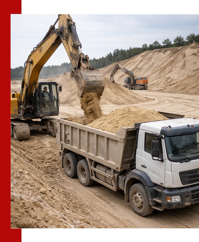 Доставка карьерного песка с самосвалами и разгрузкой в Артёме