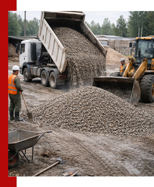 Мытый гравий с доставкой в Артёме от карьера до участка