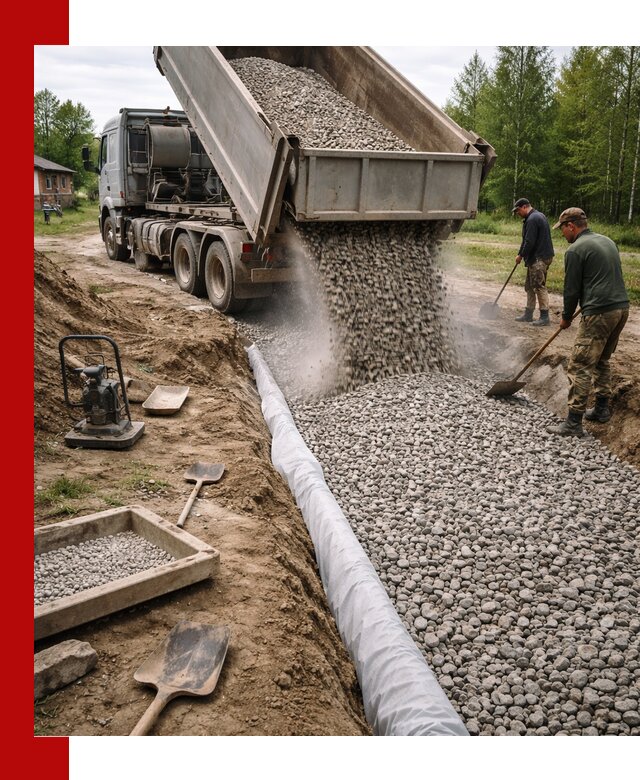 Гравий для дренажа с доставкой в Артёме качественный и недорогой