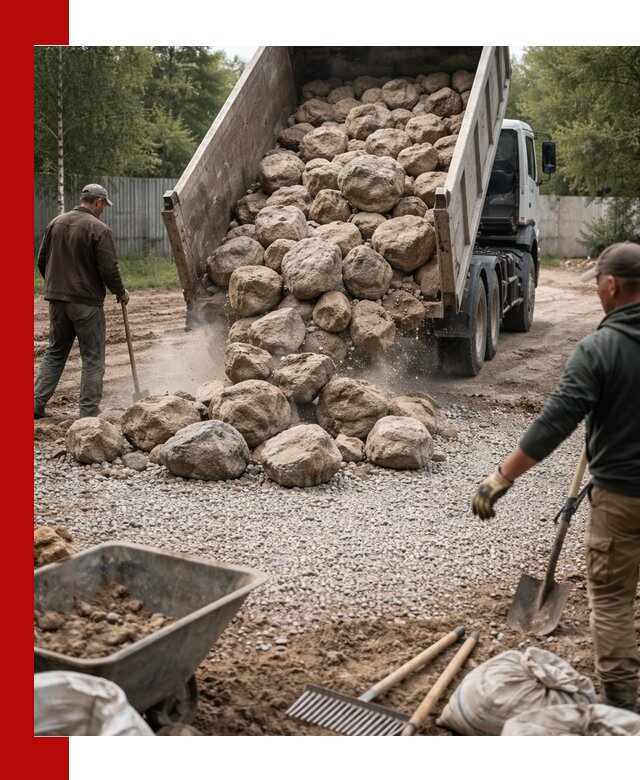 Доставка и укладка булыжника в Артёме