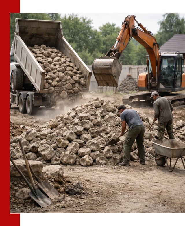 Доставка и разгрузка бутового камня в Артёме