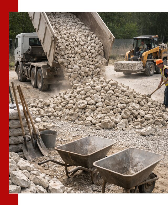 Доставка и продажа бутового известнякового камня в Артёме