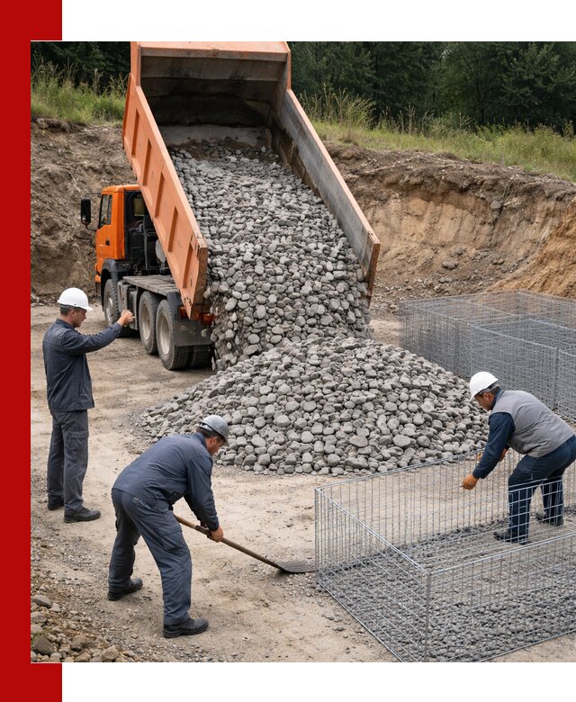 Камень для габионов с доставкой в Артёме быстро и надёжно