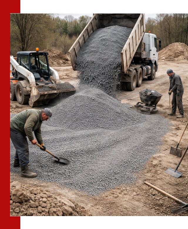 Отсев для подсыпки в Артёме — доставка и подсыпка на участок