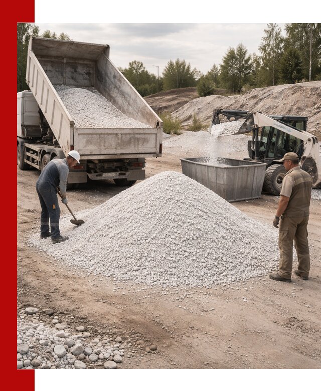 Доставка и продажа белой мраморной крошки в Артёме