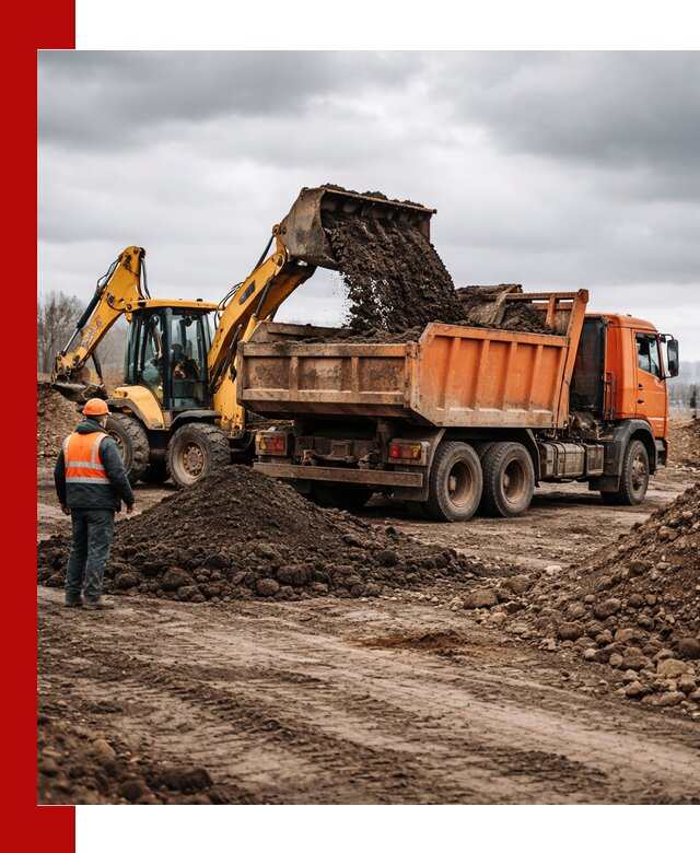 Вывоз грунта и строительного мусора в Артёме грузовыми самосвалами